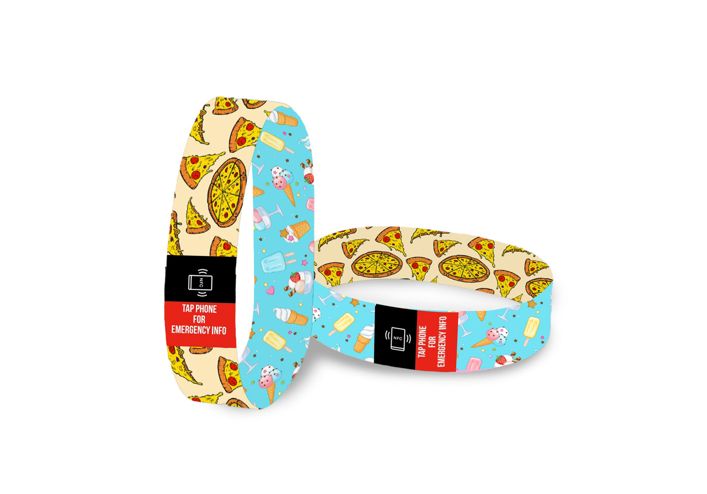 Child's Smart Medical ID Bracelet - Pizza