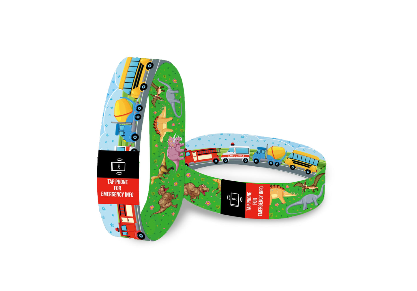 Child's Smart Medical ID Bracelet - Dino