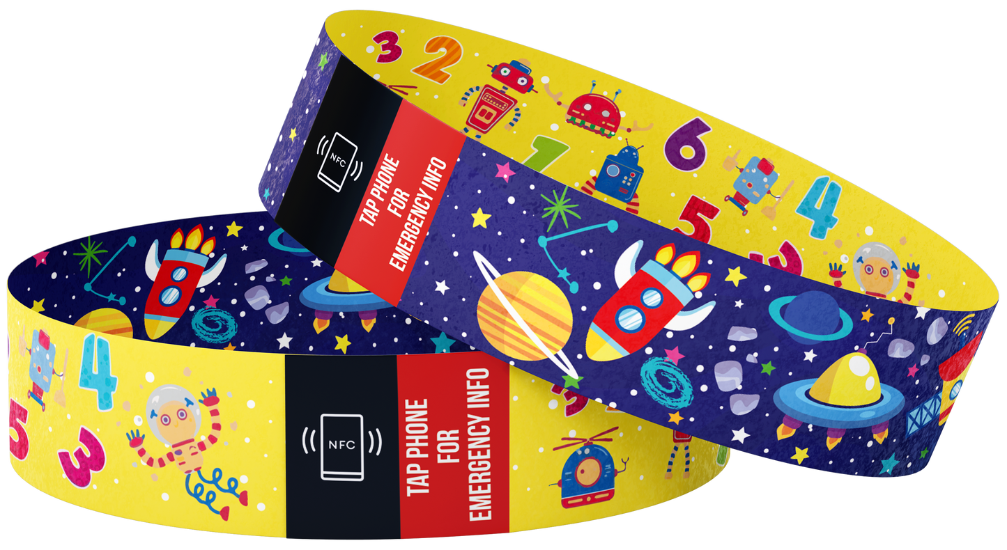 Child's Smart Medical ID Bracelet - Space