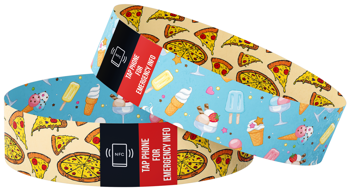 Child's Smart Medical ID Bracelet - Pizza