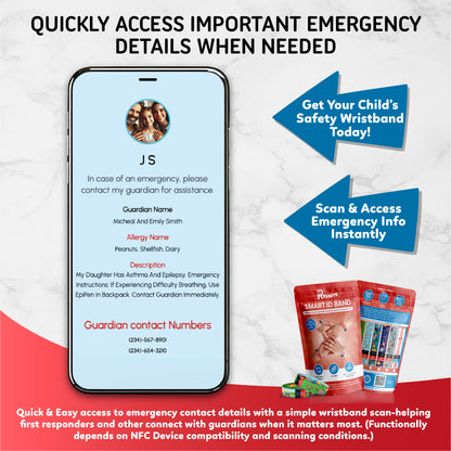 Child's Smart Medical ID Bracelet - Space