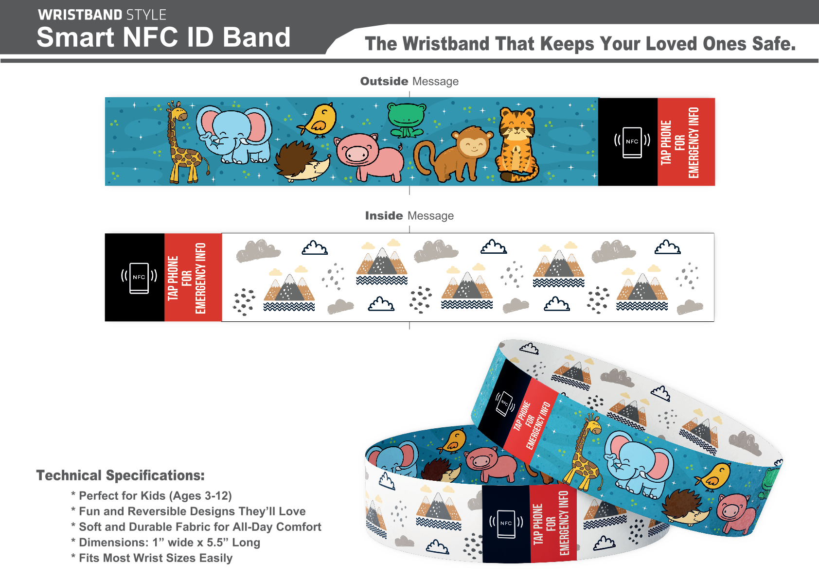 Child's Smart Medical ID Bracelet | Nature Design – The Reunite Child's Smart Medical ID Bracelet | Nature Design – The Reunite