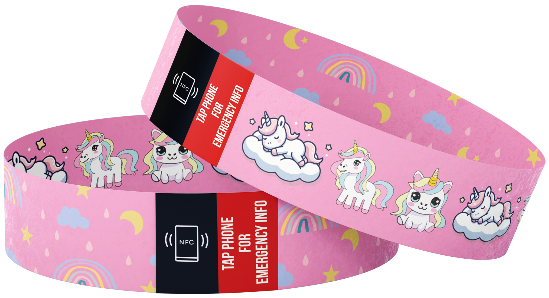 Child's Smart Medical ID Bracelet | Pink Unicorn Rainbow – The Reunite
