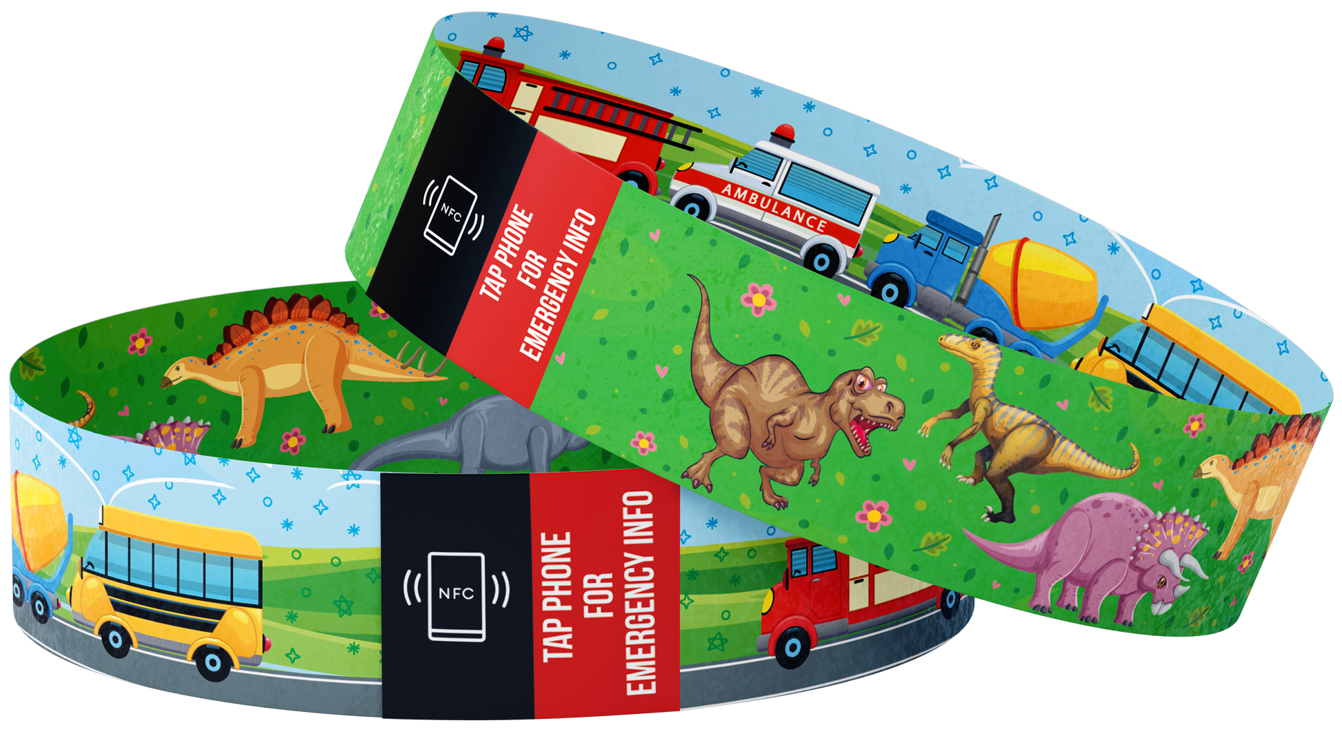 Child's Smart Medical ID Bracelet - Dino