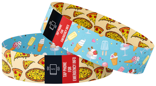 Child's Smart Medical ID Bracelet - Pizza